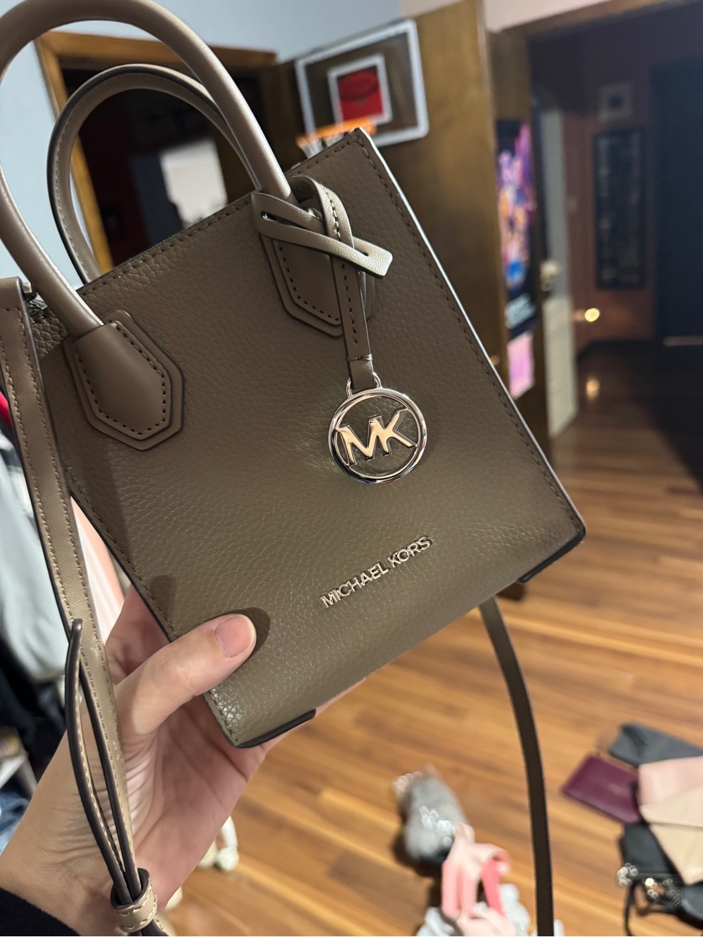 Michael Kors Taupe/brown  Leather Mini Tote